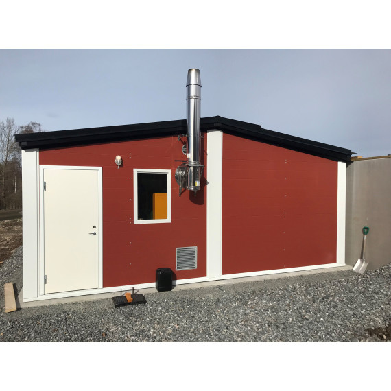 240kW.  Prefabrikkert fyrhus i Ørje